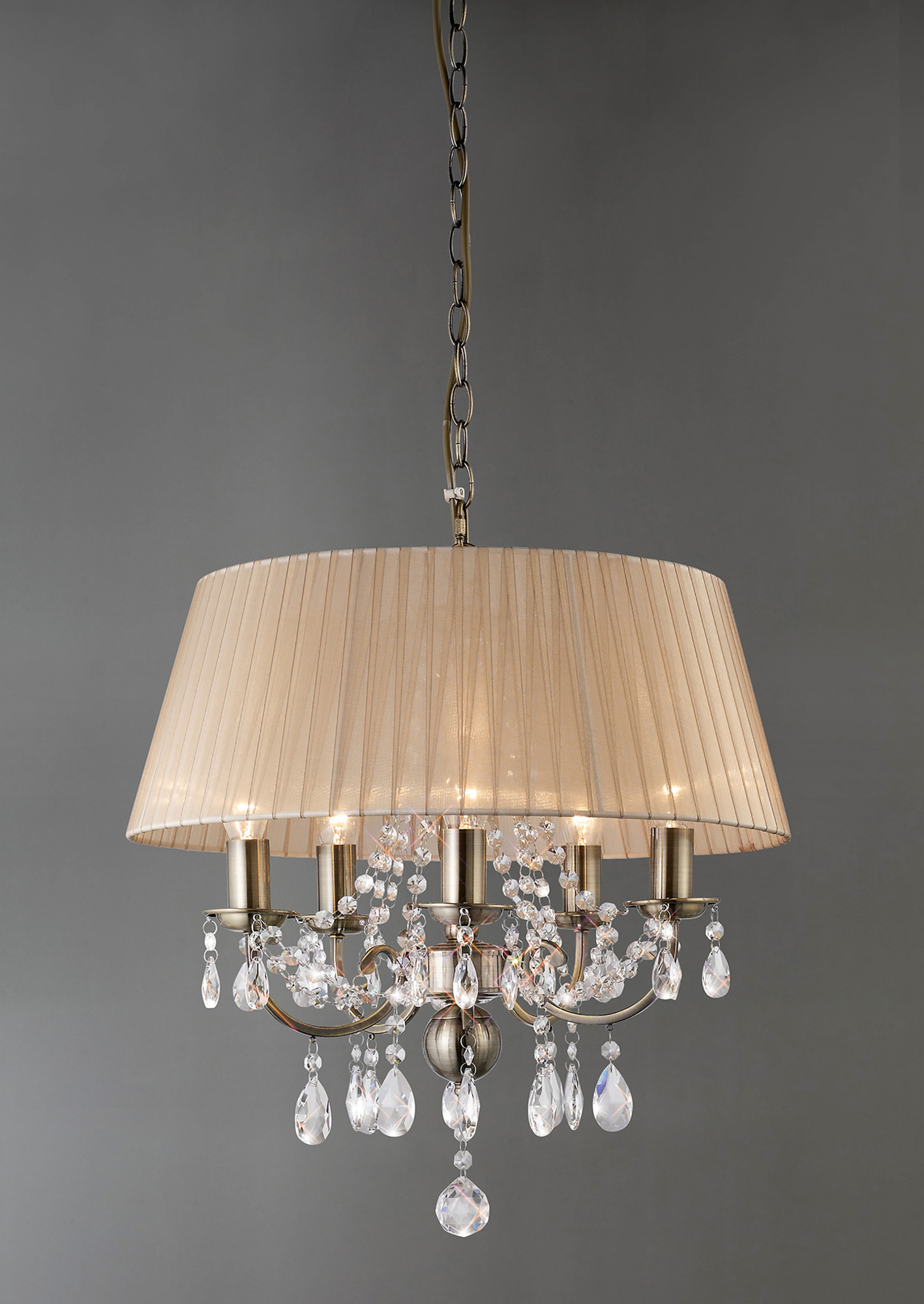 Olivia Antique Brass-Soft Bronze Crystal Ceiling Lights Diyas Shaded Crystal Fittings Olivia Antique Brass-Soft Bronze Crystal Ceiling Lights Diyas Shaded Crystal Fittings